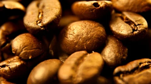 Coffee Beans Macro Rotating Stock Footage 90736781