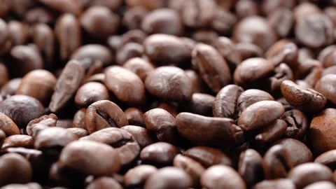 Coffee Beans Macro Shooting Hit with Zoom 스톡 동영상 159586457