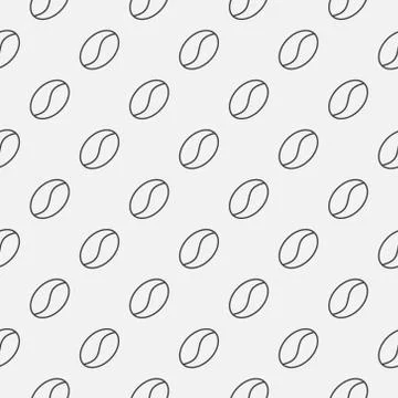 Coffee beans minimal vector pattern. Seamless texture Stock Illustration