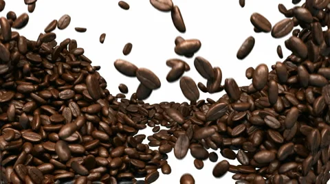 Coffee beans mixing and tossing up Stock Footage 1076608
