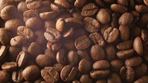 Coffee beans movement and paper bag for coffee Stock Footage 74773895