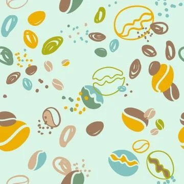 Coffee beans multicolored Illustrazione stock