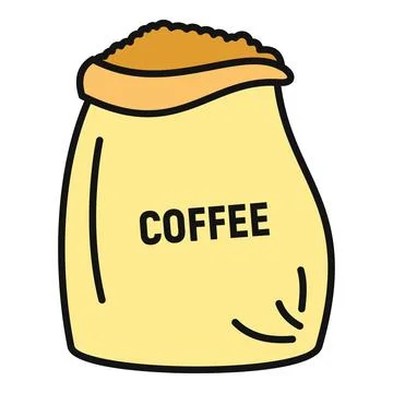 Coffee beans in open sack illustration Stock Illustration