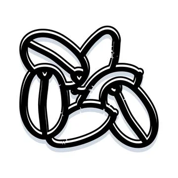 Coffee beans outline vector illustration for energy drink Illustrazione stock