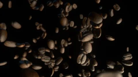 Coffee Beans Over Black Background Stock Illustration