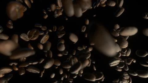 Coffee Beans Over Black Background Ilustración de archivo