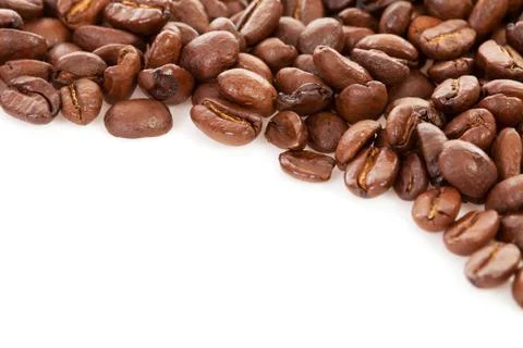 Coffee beans over white background with space for your text Stock Photos