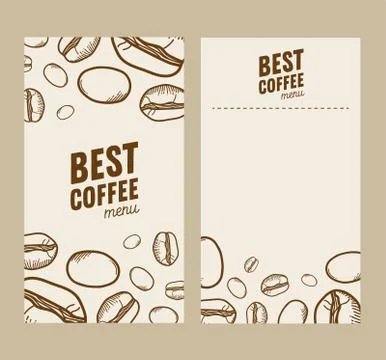 Coffee beans papers frames vector design Stock Illustration
