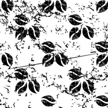 Coffee beans pattern grunge, monochrome 库存插图