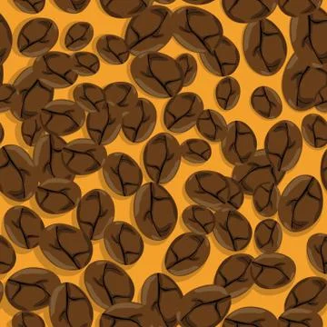 Coffee beans pattern Stock Illustration