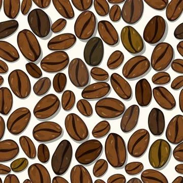 Coffee beans pattern Illustrazione stock