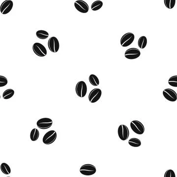 Coffee beans pattern seamless black Illustrazione stock