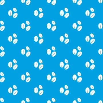 Coffee beans pattern seamless blue Stock Illustration