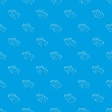 Coffee beans pattern vector seamless blue 库存插图