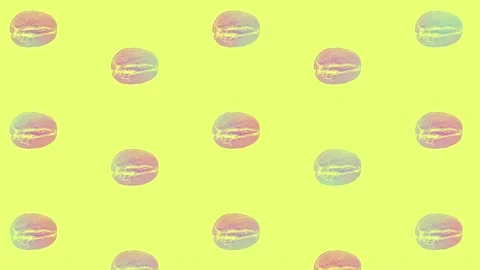 Coffee beans pattern in vibrant gradient holographic neon colors. Concept art Stock Footage 167486292