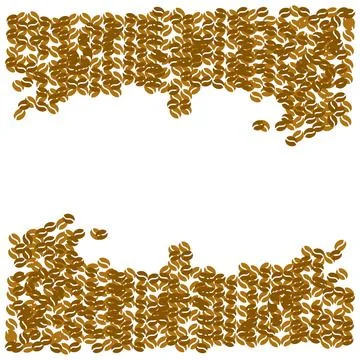 Coffee beans pattern on a white background. coffee stack Illustrazione stock