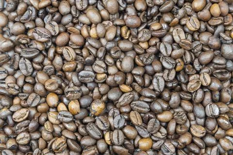 Coffee beans photographed as a solid texture background. Foto stock