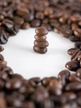 Coffee beans pile 스톡 사진