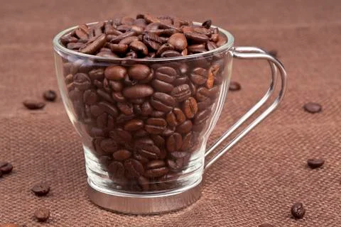 Coffee beans in a pitcher Stock Photos