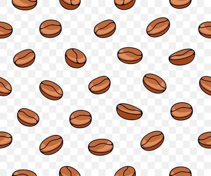 Coffee beans, plant and nature, seamless vector background and pattern Stock Illustration