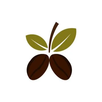 Coffee beans plant vector design template illustration Illustrazione stock