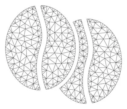 Coffee Beans Polygonal Frame Vector Mesh Illustration 库存插图