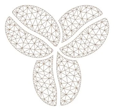 Coffee Beans Polygonal Frame Vector Mesh Illustration Illustrazione stock