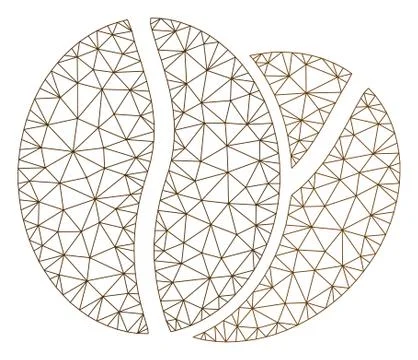 Coffee Beans Polygonal Frame Vector Mesh Illustration 库存插图