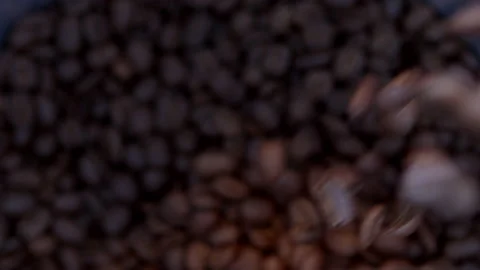 Coffee Beans Pouring in Slow Motion 4K Stock Footage 152745959