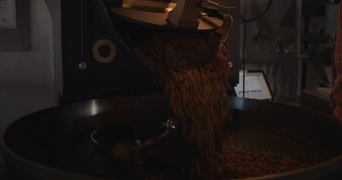 Coffee Beans Pouring Into Stirring Machine 스톡 동영상 105368610