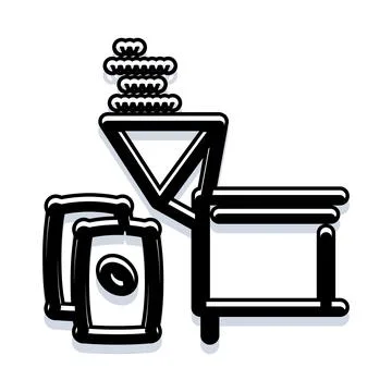 Coffee beans processing and production line icon Stock Illustration