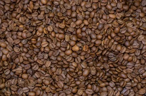 Coffee beans ready for the grinder background Stock Photos
