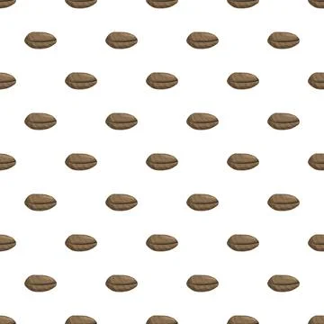 Coffee beans repeating pattern on white background Illustrazione stock