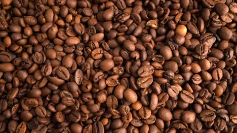 Coffee Beans Roasted Close Up Footage with Motion. Stock Footage 130273793