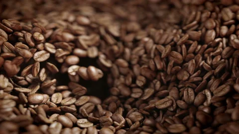 Coffee beans roasted in grinder machine in 4K 스톡 동영상 163440289