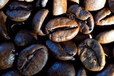 Coffee beans roasted. Stock Photos