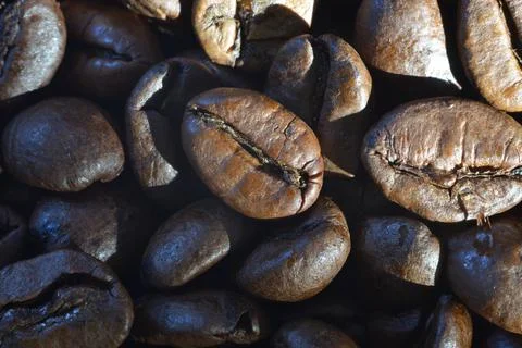 Coffee beans roasted. Stock Photos