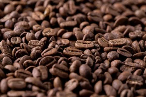 Coffee beans roasterd to medium Stock Photos