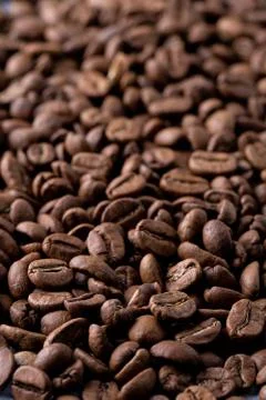 Coffee beans roasterd to medium Stock Photos