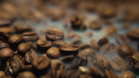 Coffee Beans Roasting Close Up Macro Smokey Cinematic 4k Stock Footage 317471789