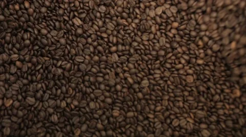 Coffee beans in the roasting machine. Selective focus. Copy space Stock-Footage 43482285