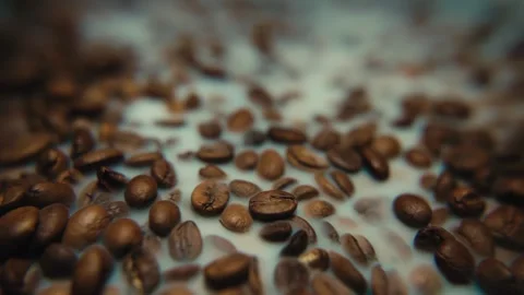 Coffee Beans Roasting Macro Smoke Blown Away Transition Cinematic 4k Stock Footage 317471393