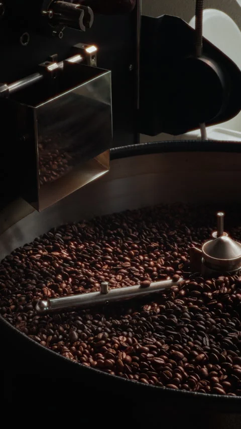 Coffee beans roasting process Stock Footage 293899691