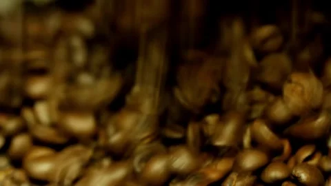 Coffee beans roasting process in small roaster factory burning cooling proc.. Stock Footage 272458398