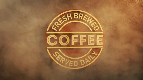 Coffee Beans Roasting Steam Over Cafe Sign Stock Footage 273745874