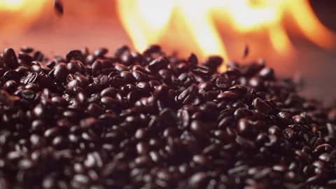 Coffee beans roasting in super slow motion, shot on Phantom Flex 4K Stock-Footage 75392914