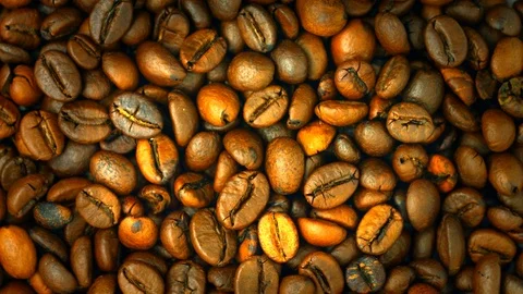 Coffee beans rotating background. Roasted coffee closeup Stock Footage 81068252