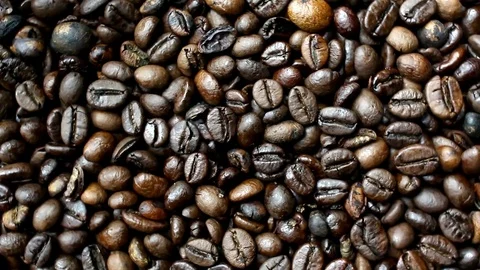Coffee Beans Rotating Macro Stock Footage 74940667