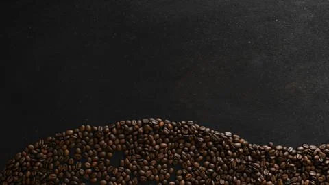 Coffee beans on rustic slate background waveform Stock Photos