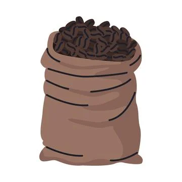 Coffee beans in sack Stock Illustration